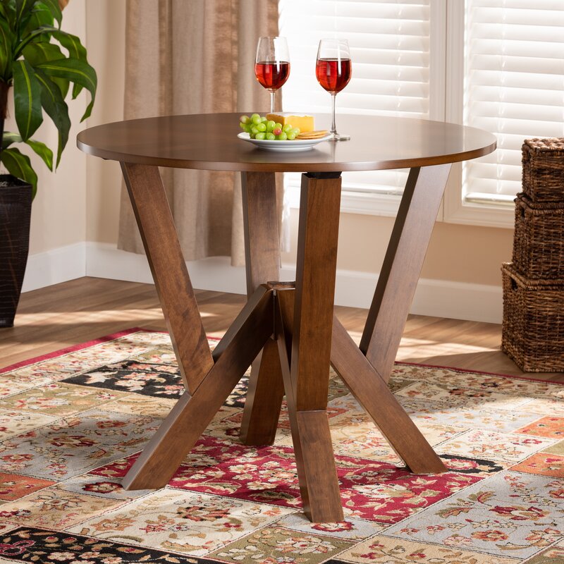 Aoun Rubberwood Solid Wood Dining Table 